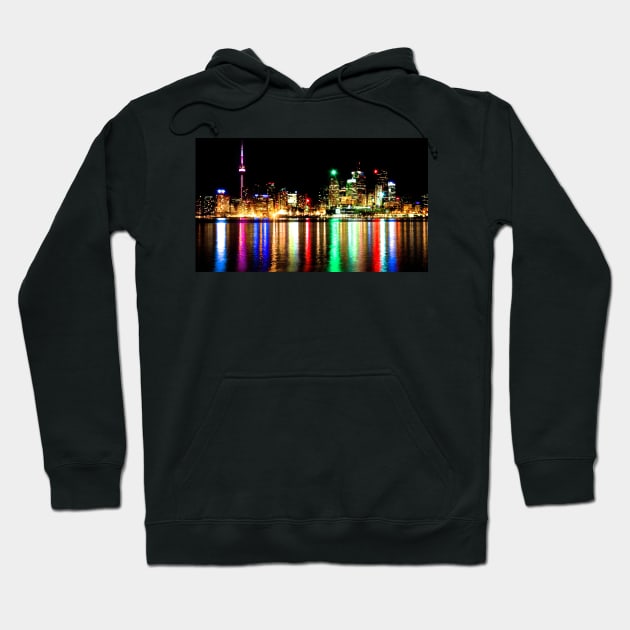 Toronto Skyline Night Hoodie by learningcurveca